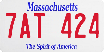 MA license plate 7AT424