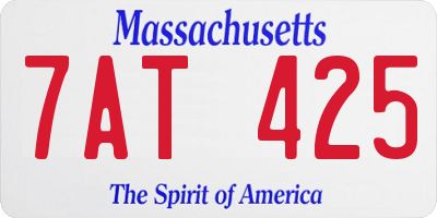MA license plate 7AT425
