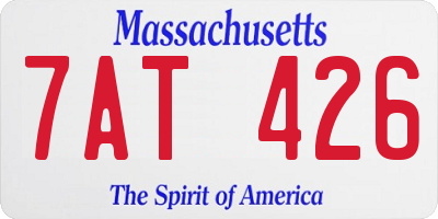 MA license plate 7AT426