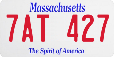 MA license plate 7AT427