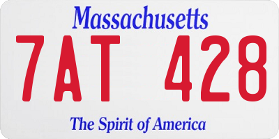 MA license plate 7AT428