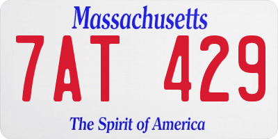 MA license plate 7AT429
