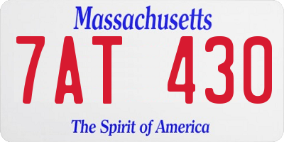 MA license plate 7AT430