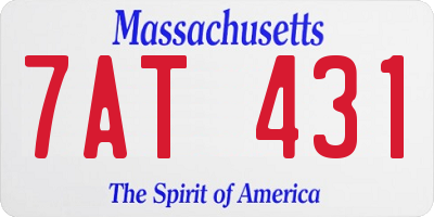 MA license plate 7AT431