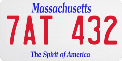 MA license plate 7AT432