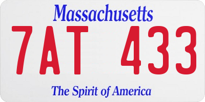 MA license plate 7AT433