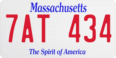 MA license plate 7AT434