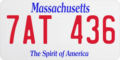 MA license plate 7AT436