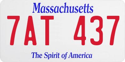 MA license plate 7AT437