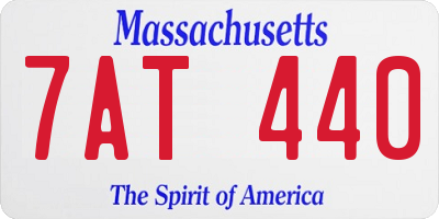 MA license plate 7AT440