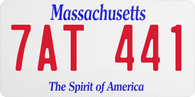 MA license plate 7AT441