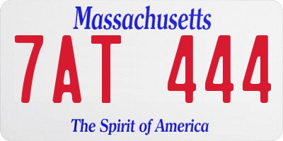 MA license plate 7AT444