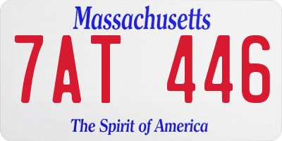 MA license plate 7AT446