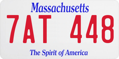 MA license plate 7AT448