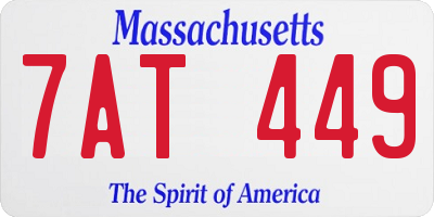 MA license plate 7AT449