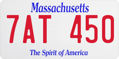 MA license plate 7AT450