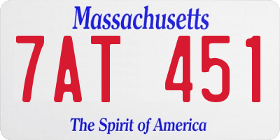 MA license plate 7AT451