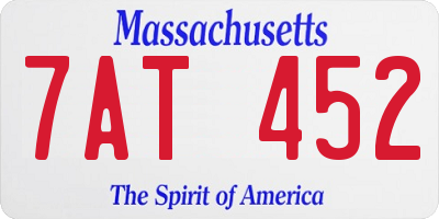 MA license plate 7AT452