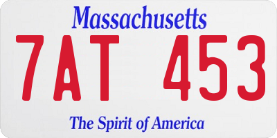 MA license plate 7AT453