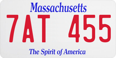 MA license plate 7AT455