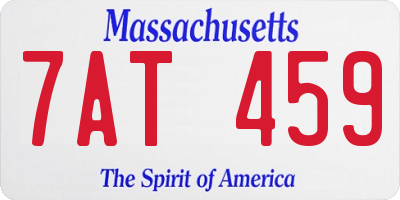 MA license plate 7AT459