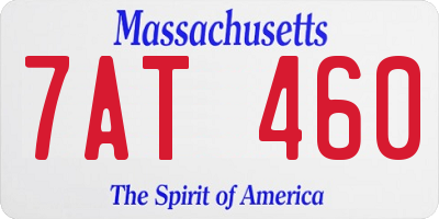 MA license plate 7AT460