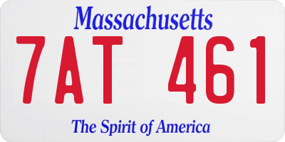 MA license plate 7AT461
