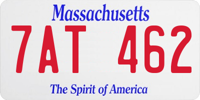 MA license plate 7AT462