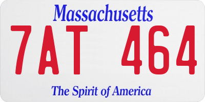MA license plate 7AT464