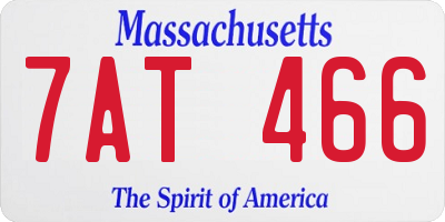 MA license plate 7AT466