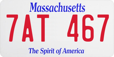 MA license plate 7AT467