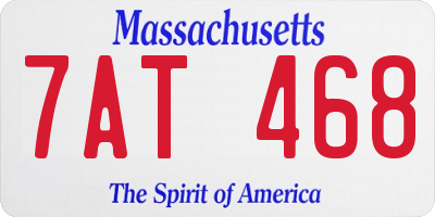 MA license plate 7AT468