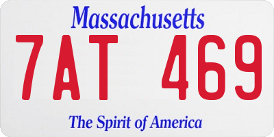 MA license plate 7AT469