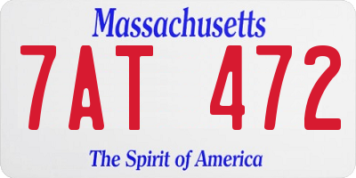 MA license plate 7AT472