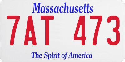 MA license plate 7AT473