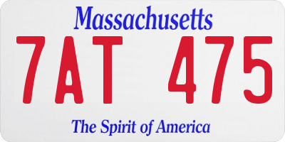 MA license plate 7AT475