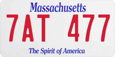MA license plate 7AT477