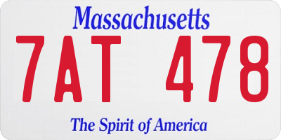 MA license plate 7AT478