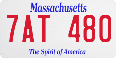 MA license plate 7AT480