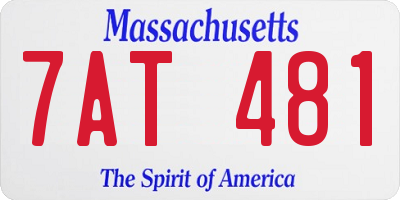 MA license plate 7AT481