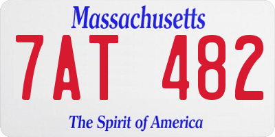 MA license plate 7AT482