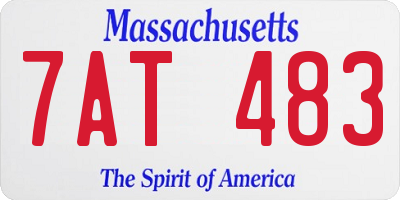 MA license plate 7AT483