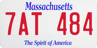 MA license plate 7AT484