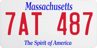 MA license plate 7AT487