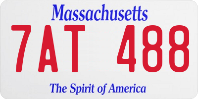 MA license plate 7AT488