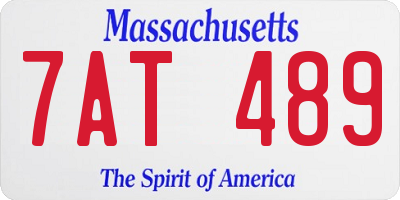 MA license plate 7AT489