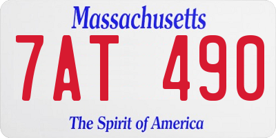 MA license plate 7AT490