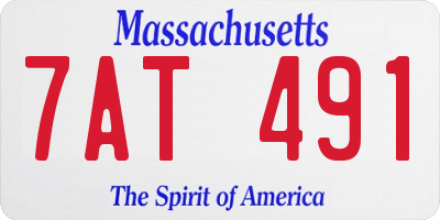 MA license plate 7AT491