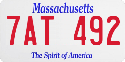 MA license plate 7AT492