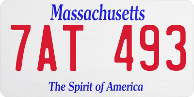 MA license plate 7AT493